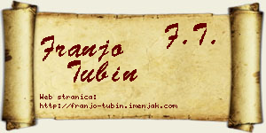Franjo Tubin vizit kartica